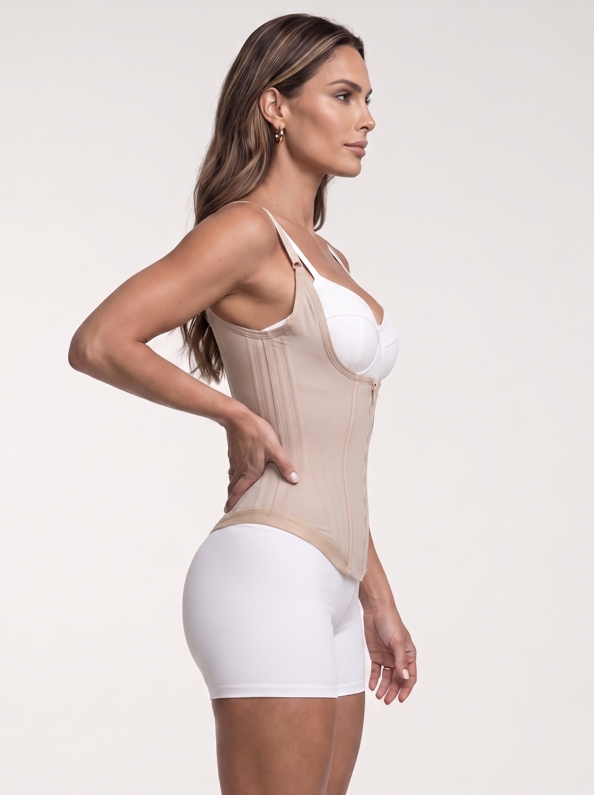 Cinta Modeladora Milkshake com alças 32 Barbatanas